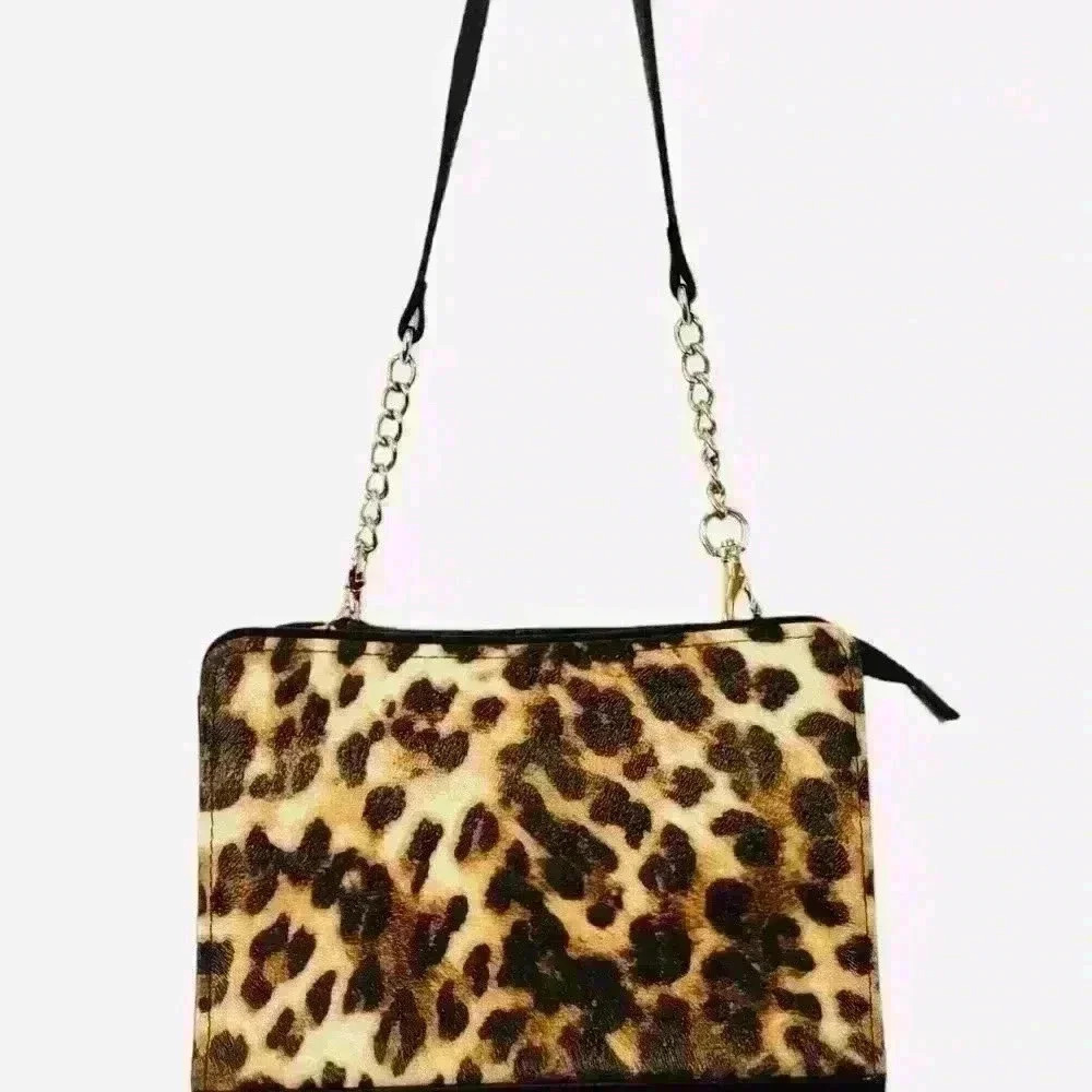 MICHE TESS interchangeable purse. With leopard print cover. 8x6” shoulder bag - Picture 4 of 10